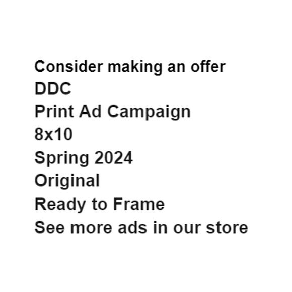 DDC Print Ad Campaign Spring 2024 8x10 Frame Ready Original Magazine Home Decor - Picture 2 of 4